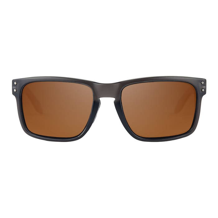 Fortis Bays Matte Black Frame Fishing Sunglasses Brown Lens front