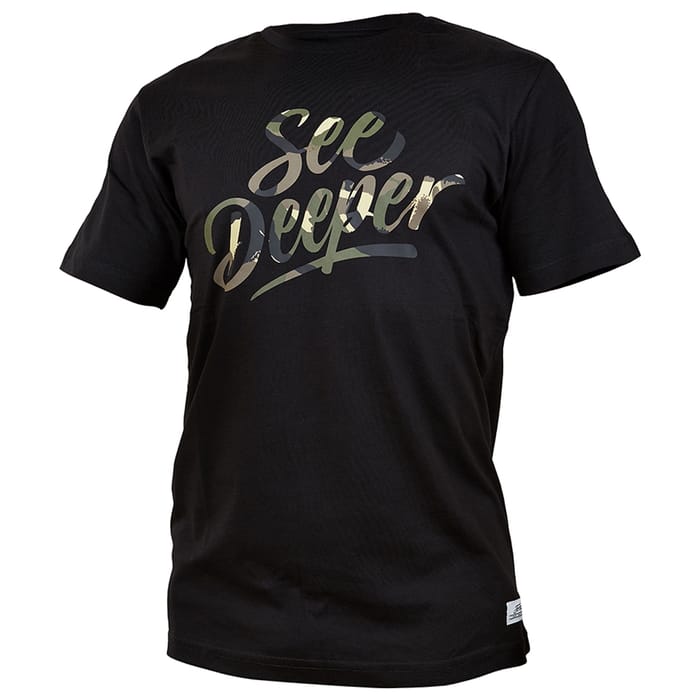 Fortis Camo See Deeper Black Fishing T-Shirt
