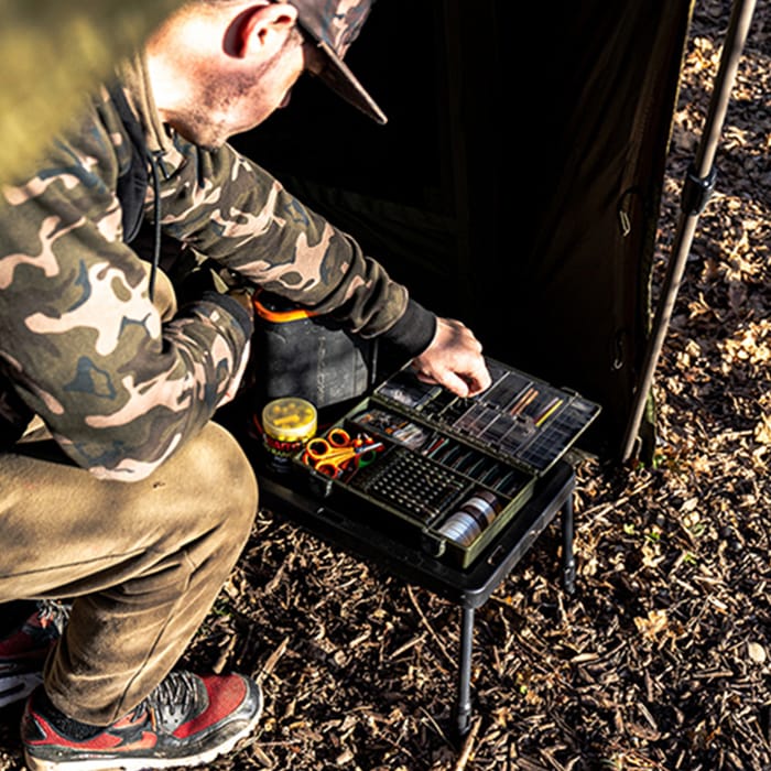 Fox Fishing Bivvy Table In Use 1