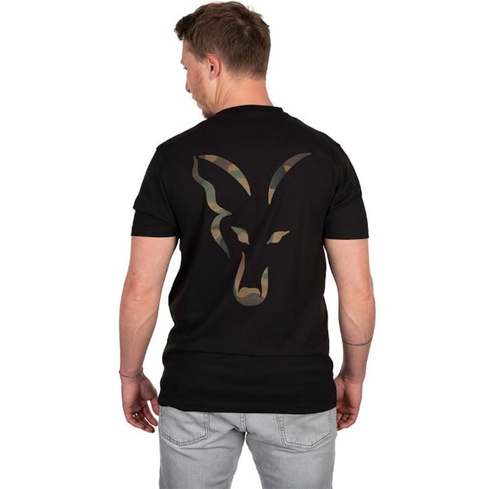 Fox Black Fox Head Logo Fishing T-Shirt Back