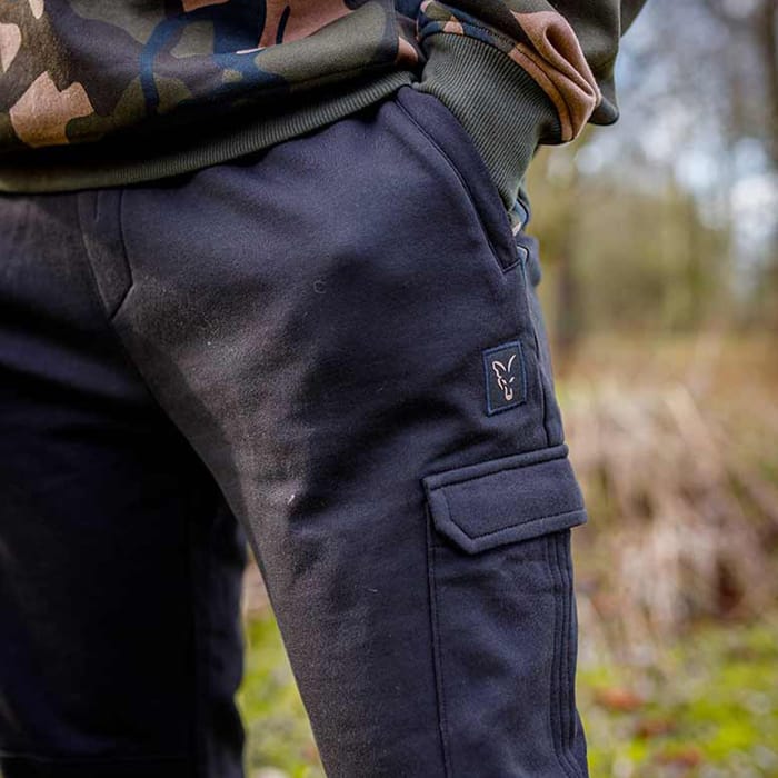 Fox Camo Logo Lightweight Black Combat Joggers Close Up 4
