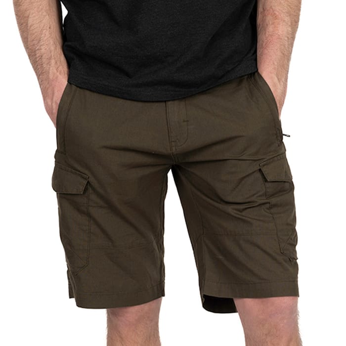 Fox Collection Green & Black Lightweight Cargo Fishing Shorts