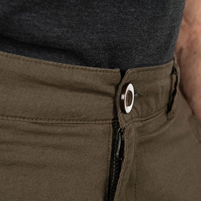 Fox Collection Green & Black Lightweight Cargo Fishing Shorts Close Up 4