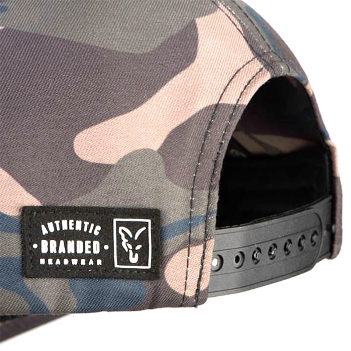 Fox College Snap Back Fishing Cap Camo Close Up