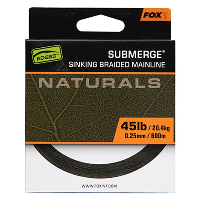 Fox Edges Naturals Submerge Fishing Braided Mainline 45lb 600m