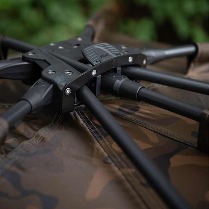 Fox Frontier Lite Camo Bivvy & Camo Vapour Peak Close Up 1