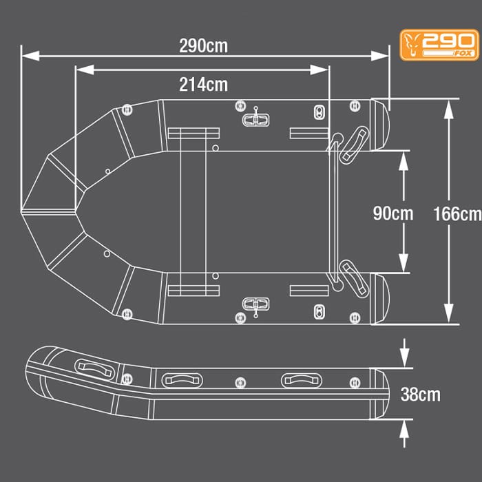 Fox 290 Fishing Boat with Air Deck Dimensions
