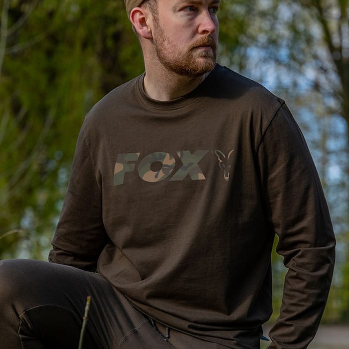 Fox Khaki / Camo Long Sleeve T-Shirt Front