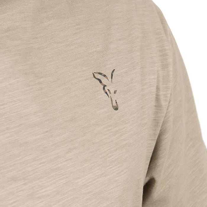 Fox Light Weight Khaki Large Print T-Shirt Close Up 2