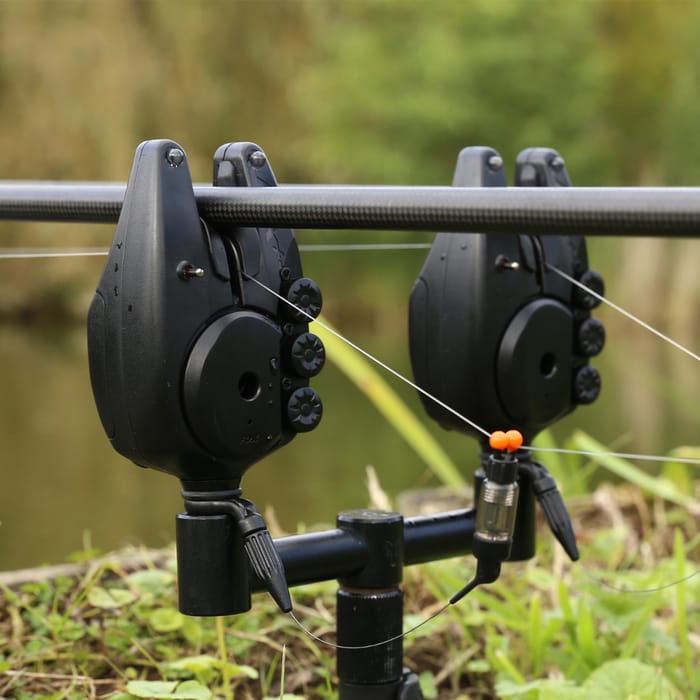 Fox RX+ 2 Rod Presentation Set Bite Alarms in Use 
