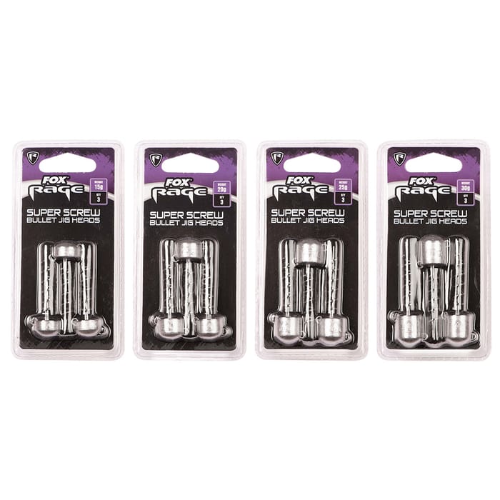 Fox Rage Super Screw Bullet Jig Heads Packaging