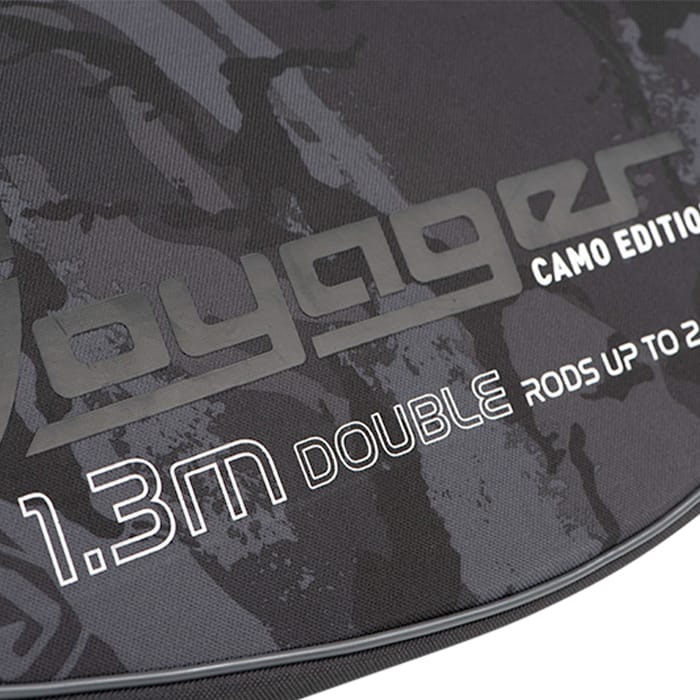 Fox Rage Voyager Camo Hard Rod Fishing Sleeve Close Up Graphics