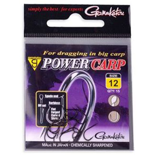 Gamakatsu Power Carp Hooks Black - Barbless