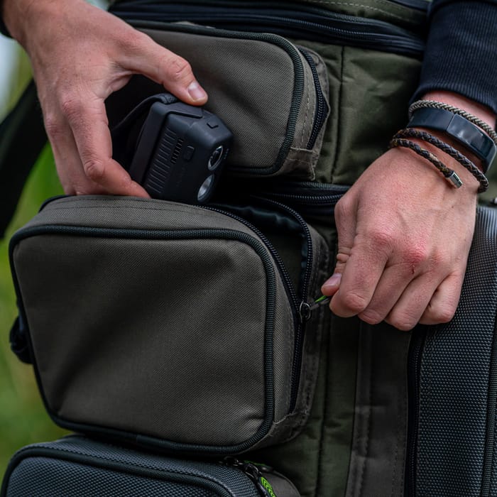 Greys Prodigy Tackle Base Fishing Rucksack  In Use 5