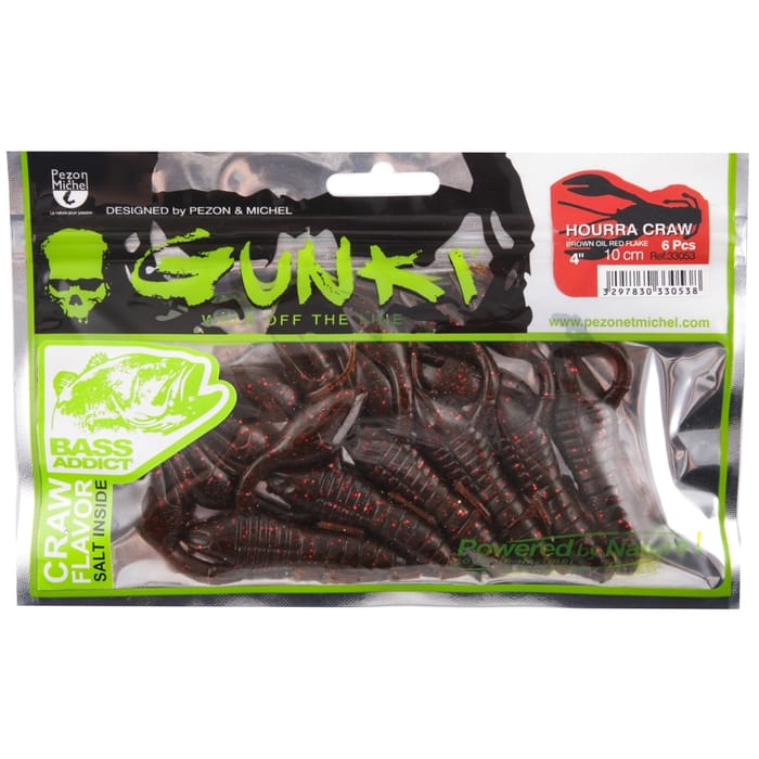 Gunki Hourra Craw Lure Brown Oil Red Flake
