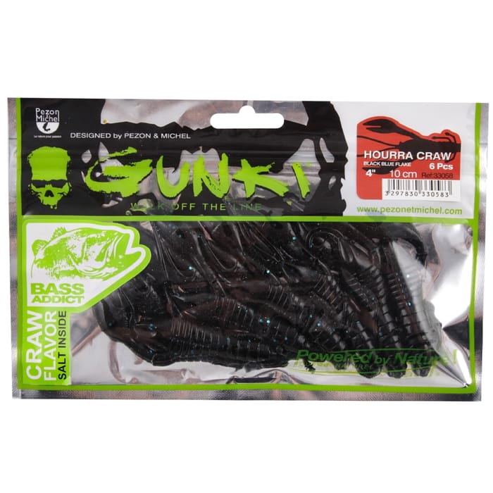Gunki Hourra Craw Lure Black Blue Flake