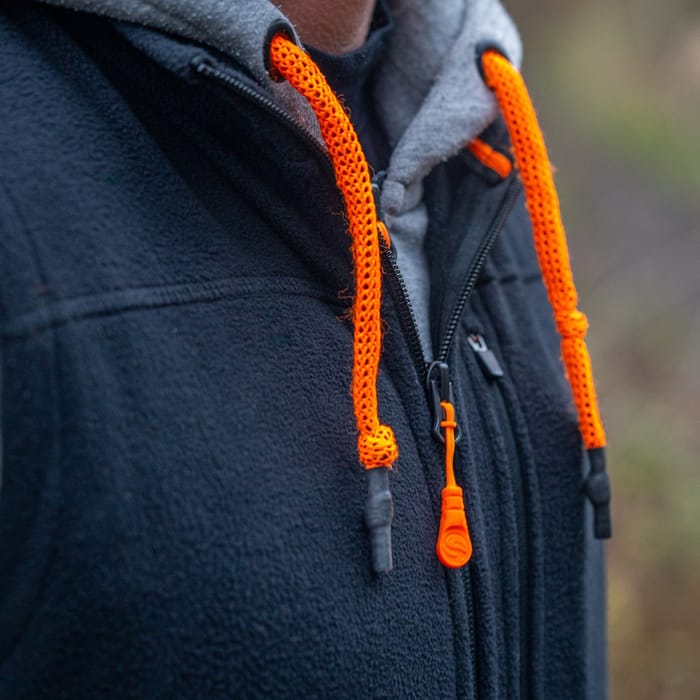 Guru Black Fleece Gilet In Use 3