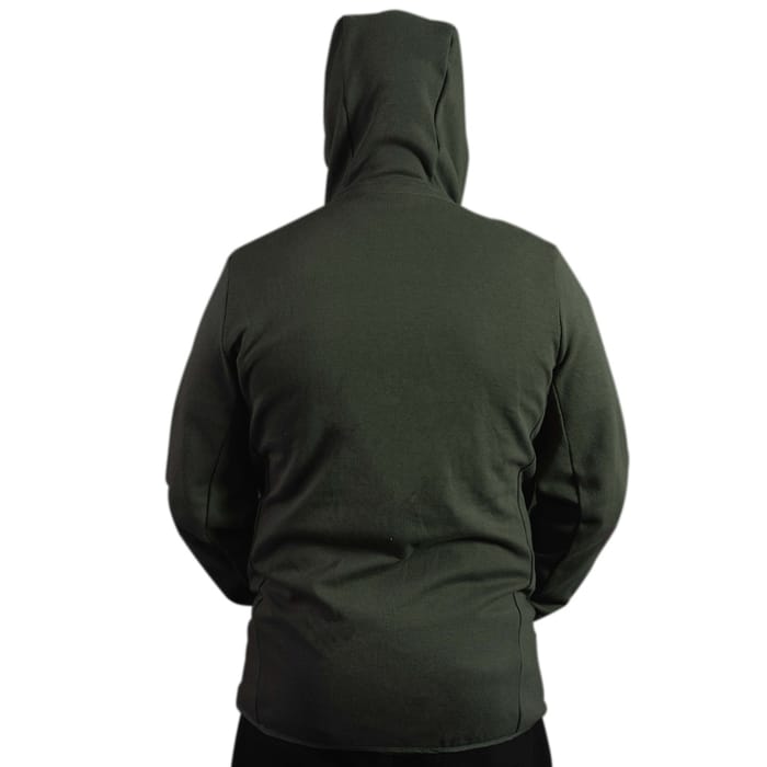 RidgeMonkey APEarel Dropback Heavyweight Zip Green Fishing Jacket Back
