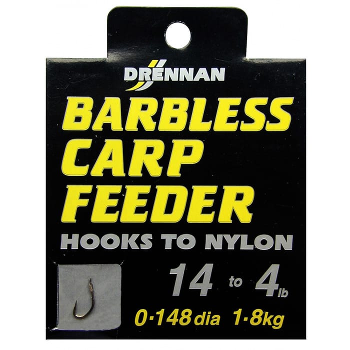 Drennan Barbless Carp Feeder Hooks to Nylon