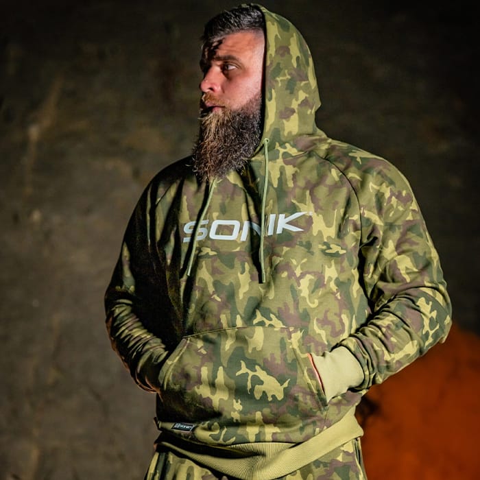 Sonik Camo Fishing Hoodie In Use 2