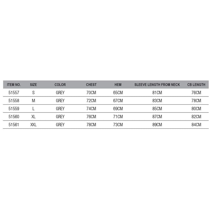 Imax Atlantic Race Fishing Smock Size Guide