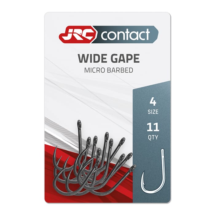 JRC Contact Wide Gape Carp Fishing Hooks Size 4 Micro Barbed