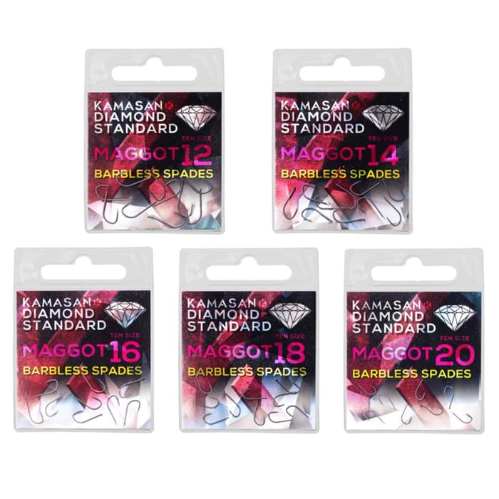 Kamasan Diamond Standard Maggot Spade Hooks - Barbless