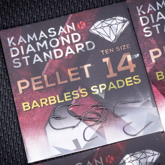 Kamasan Diamond Standard Pellet Spade Hooks - Barbless