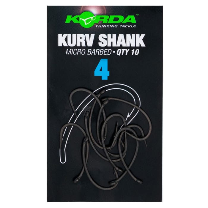 Korda Kurv Shank Fishing Hook Micro Barbed Size 4