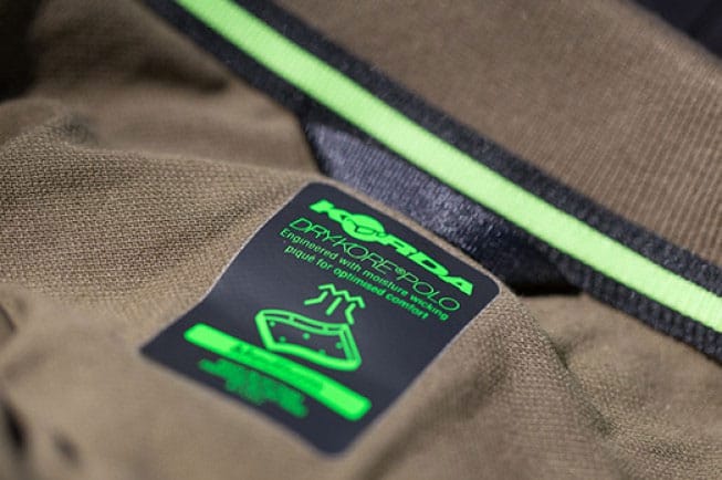 Korda Fishing Polo Shirt Close Up Label