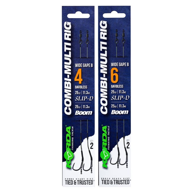 Korda Combi Multi Rig Wide Gape B Hooks - Barbless