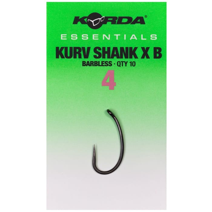 Korda Essentials Kurv Shank X Hooks - Barbless