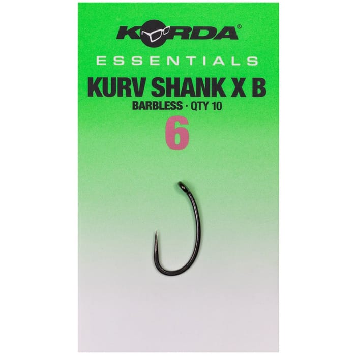 Korda Essentials Kurv Shank X Hooks - Barbless