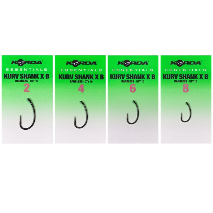 Korda Essentials Kurv Shank X Hooks - Barbless