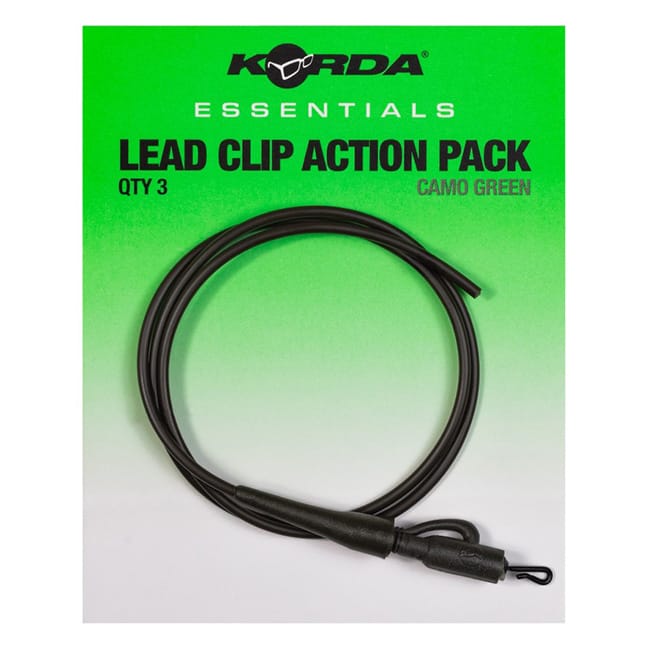 Korda Essentials Lead Clip Action Pack - Camo Green