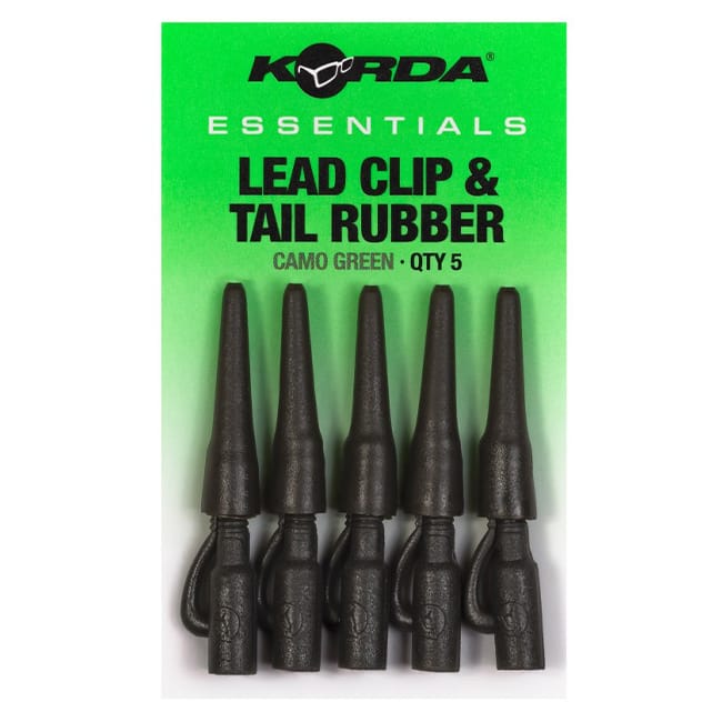 Korda Essentials Lead Clips & Tail Rubbers - Camo Green