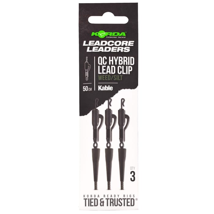 Korda Kable Leadcore Leader QC Hybrid Lead Clip Weed/Silt