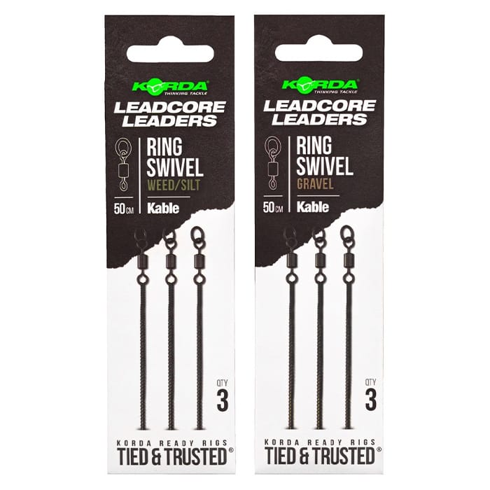 Korda Kable Leadcore Leader Ring Swivel Weed/Silt & Gravel Options