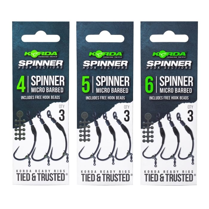 Korda Spinner Rig Hook Sections Sizes