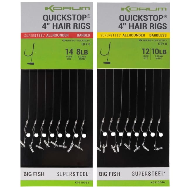 Korum Big Fish 4" Quickstop Hair Rigs