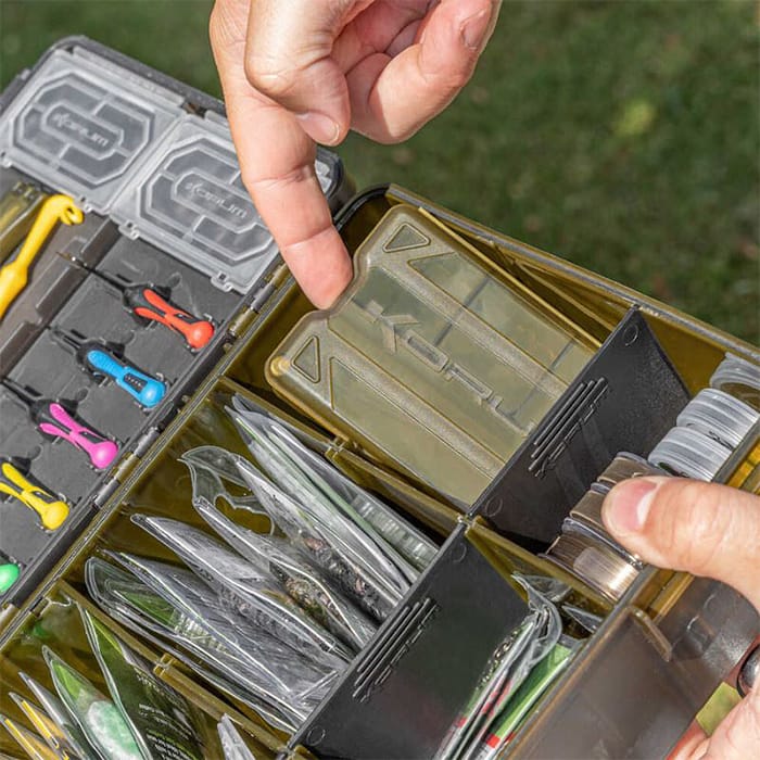Korum Bits Blox 4 Slot Fishing Tackle Box Inside In Use 1