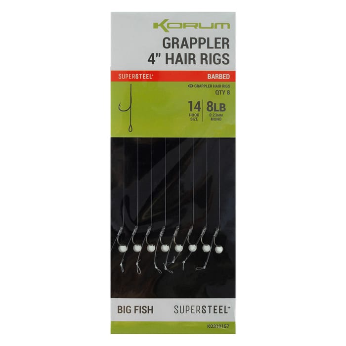 Korum Fishing Grappler Hair Rigs 4 Inch Barbed 1