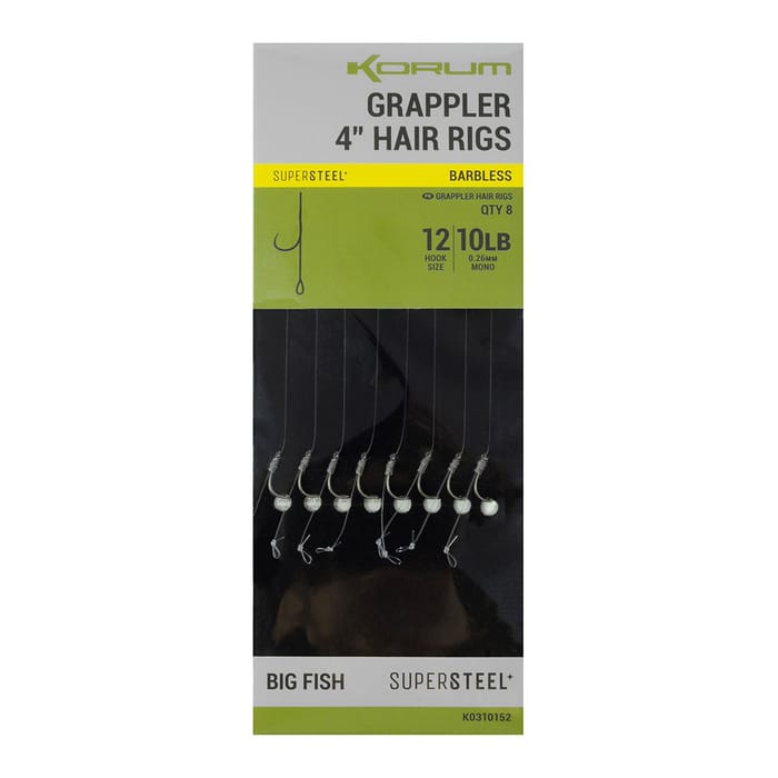 Korum Fishing Grappler Hair Rigs 4 Inch Barbless 2