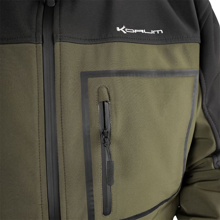Korum Neoteric Softshell Fishing Jacket Close Up Pocket