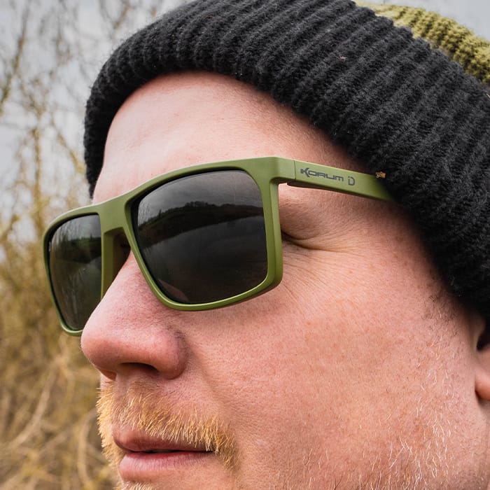 Korum Old School ID Polarised Fishing Sunglasses Dorado In Use