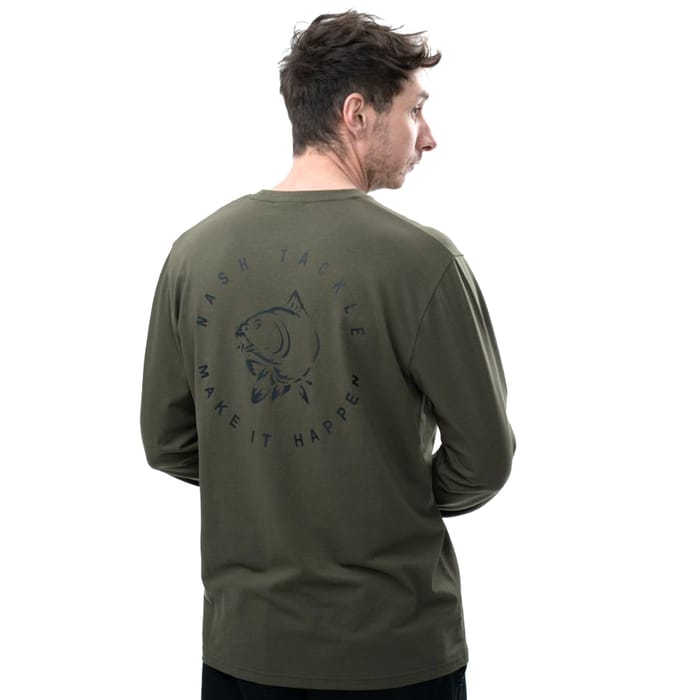 Nash Make It Happen Carp Logo Long Sleeve T-Shirt - Green