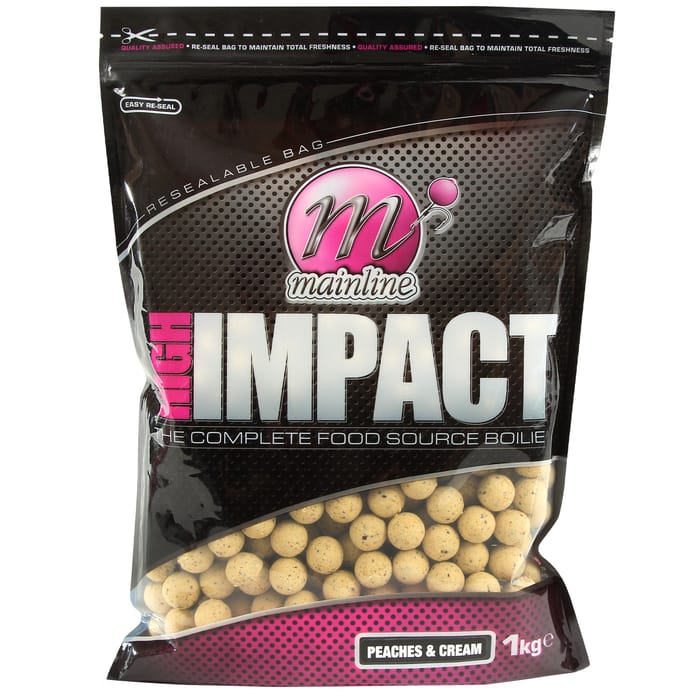 Mainline High Impact 1kg Shelf Life Boilies Peaches and Cream