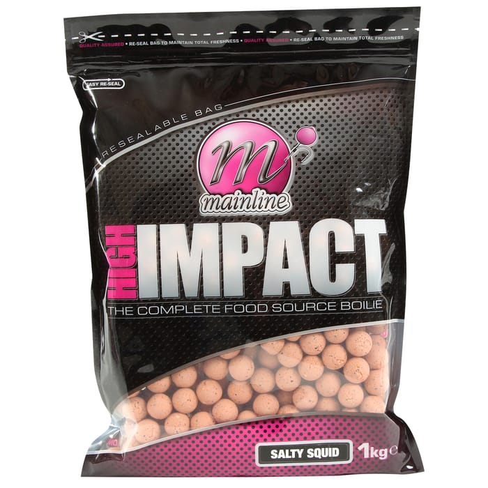 Mainline High Impact 1kg Shelf Life Boilies Salty Squid