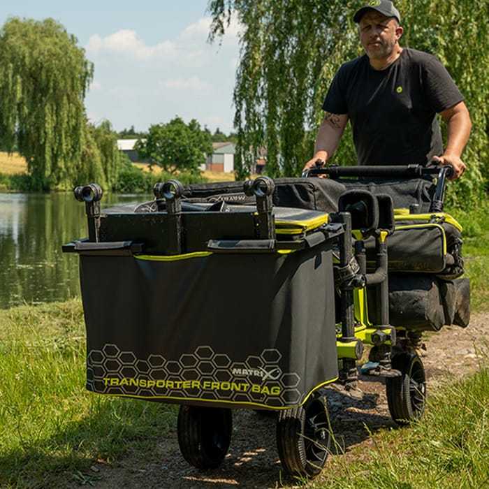 Matrix 4 Wheel Transporter Front Bag In Use