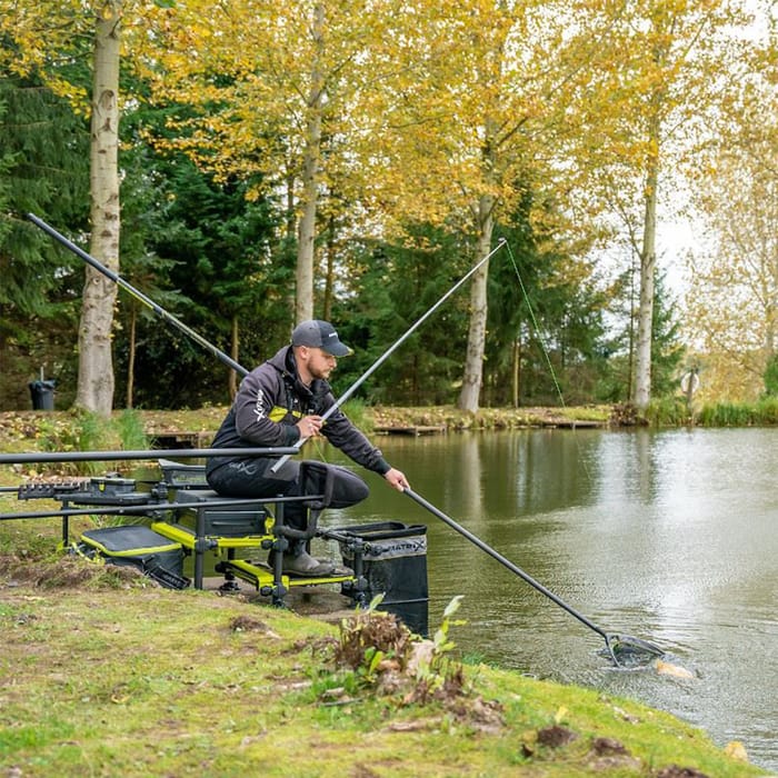 Matrix Ethos XR-Power 3.5m Fishing Landing Net Handle In Use 1